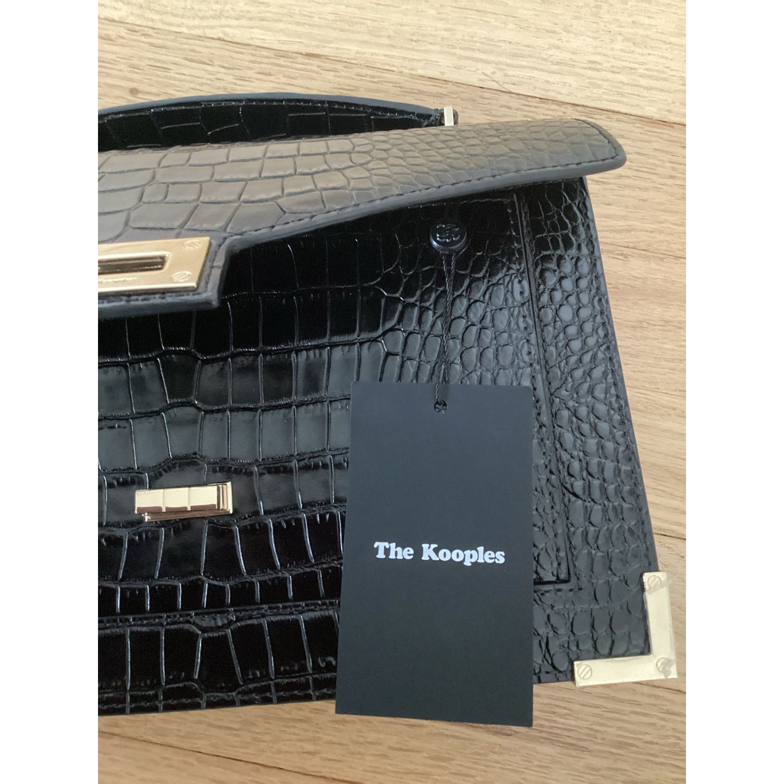 The Kooples NWT The Kooples Emily Embossed Black Med Crossbody Bag $545 Size ONE SIZE - 8 Thumbnail