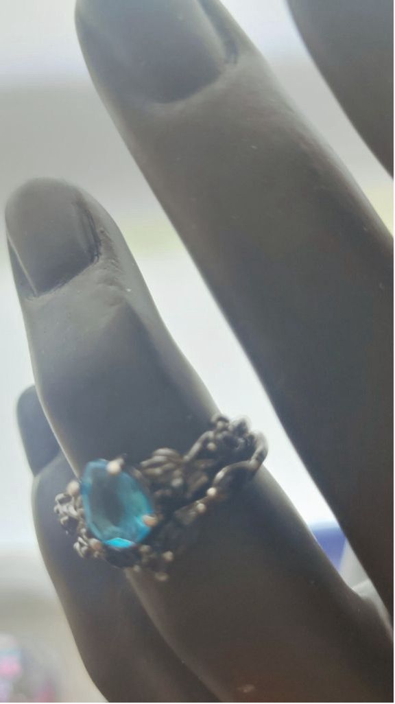 Other 925 sterling silver plated black Gothic zirconia ring size 7 Size ONE SIZE - 3 Thumbnail
