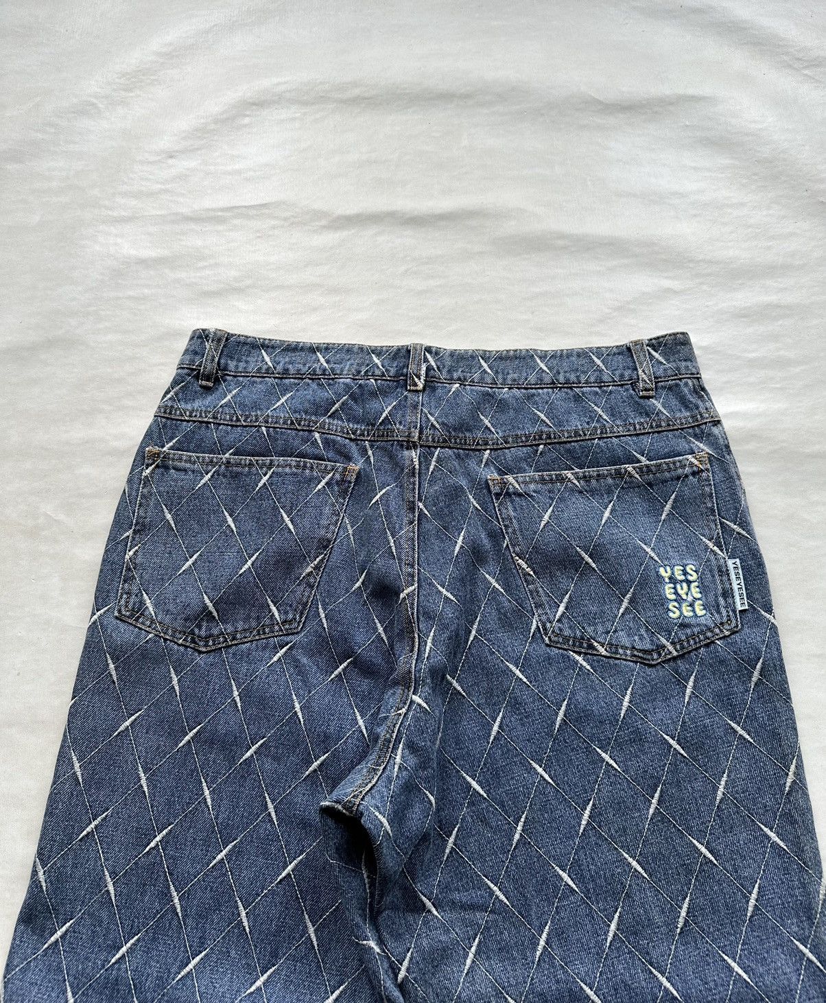 Designer × Uniform Bridge YESEYESEE Net Denim Pant Blue Size US 35 - 4 Thumbnail