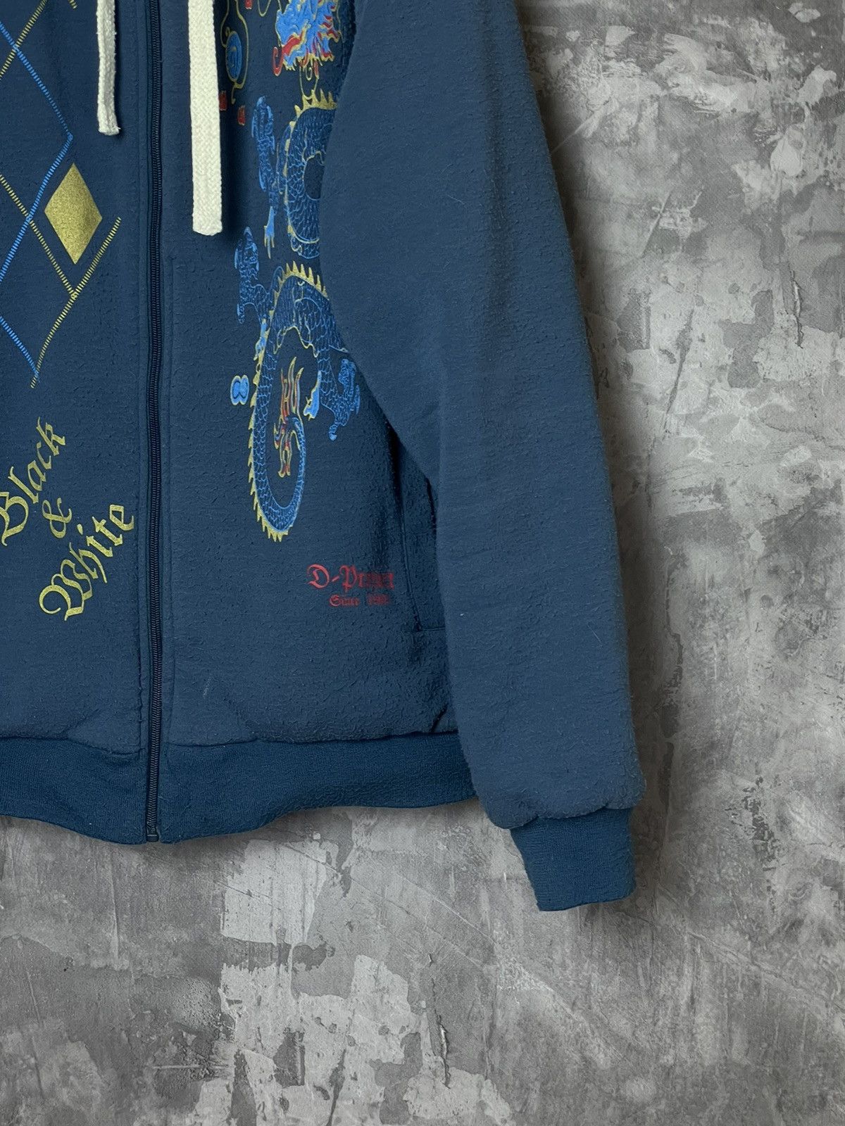 Japanese Brand × Vintage Y2K 2000s Crazy Zip Up Dragon Printed Hoodie All Over Rare Size US XXL / EU 58 / 5 - 5 Thumbnail