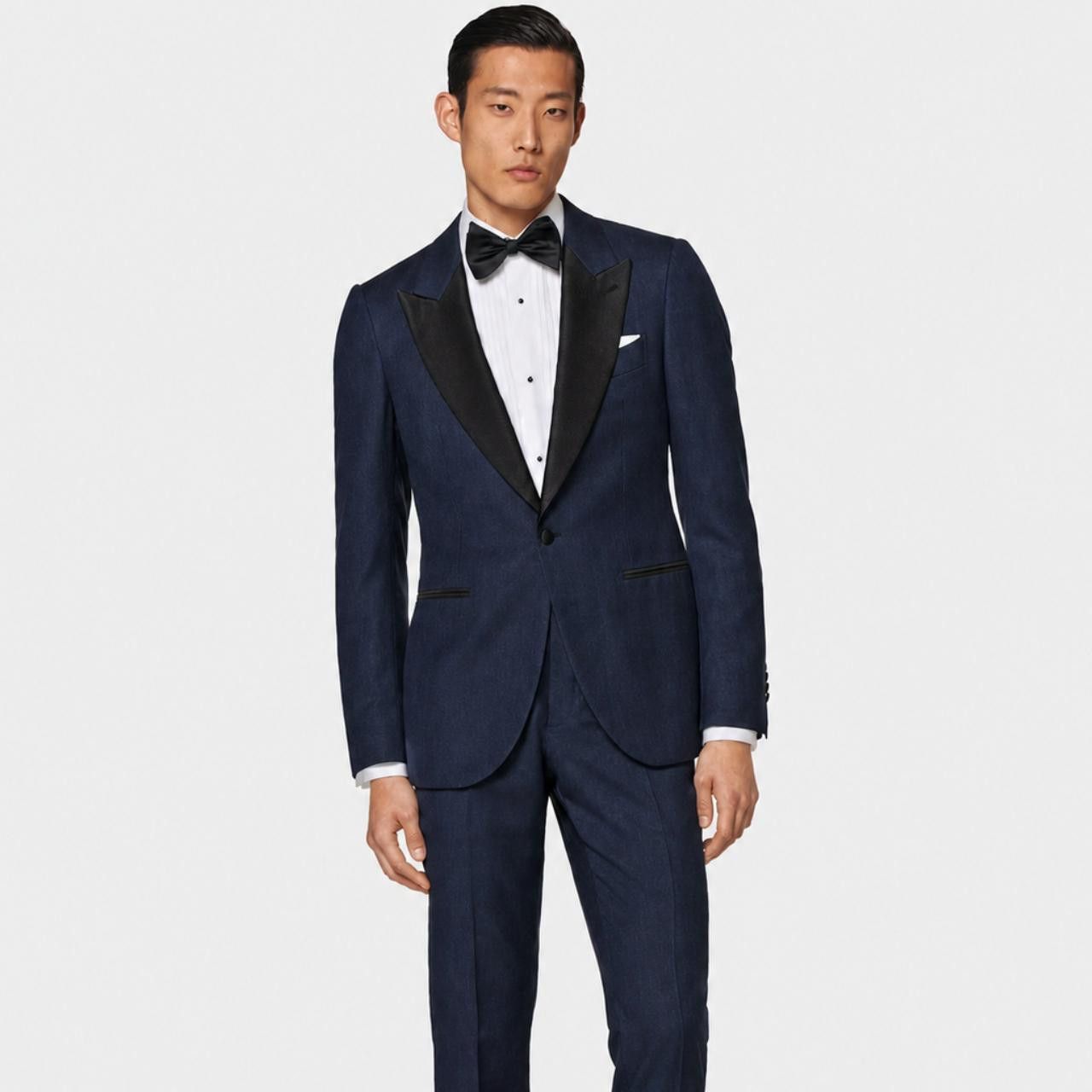 Suitsupply SuitSupply Blue Wool Linen Tuxedo Jacket & Waistcoat 34R Size 34R - 11 Thumbnail