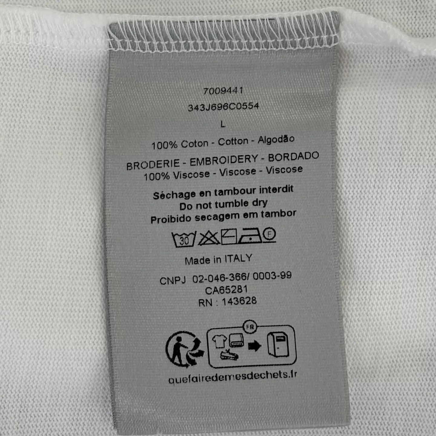 Dior DIOR Embroidered Logo Badge Short Sleeve T-Shirt Size L / US 10 / IT 46 - 4 Thumbnail
