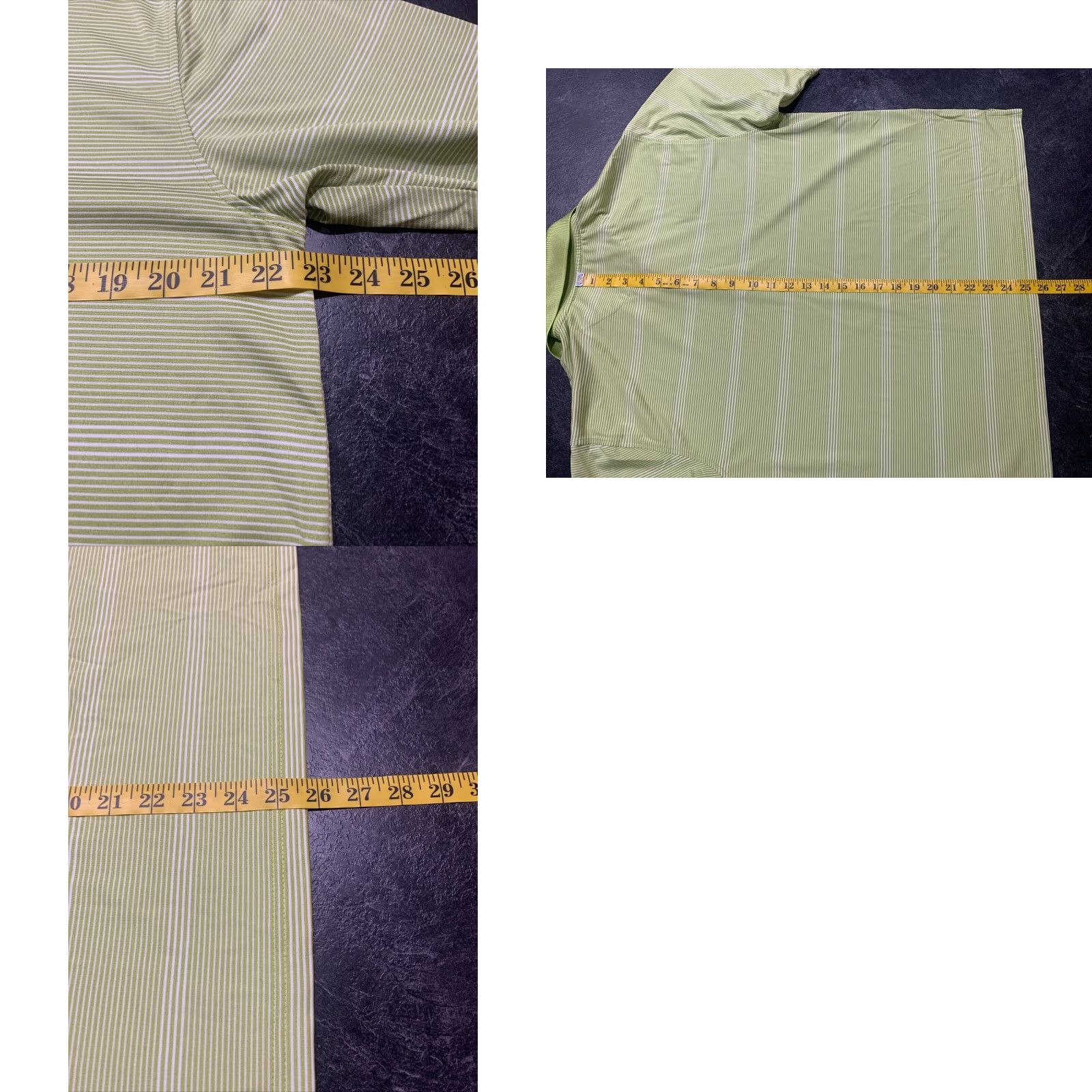 Lyle & Scott LYLE & SCOTT Performance Polo Shirt Men's Medium Green Striped Short Sleeve Golf Size US M / EU 48-50 / 2 - 8 Thumbnail