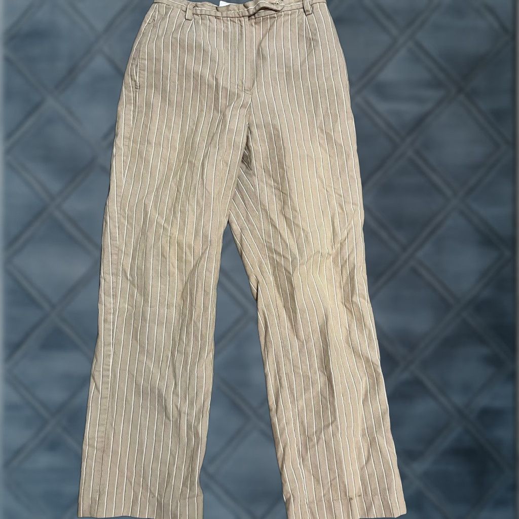Liz Claiborne Liz Claiborne Womens Pants Tan Striped Size 8 Pockets Trousers Size 30" / US 8 / IT 44 - 1 Thumbnail