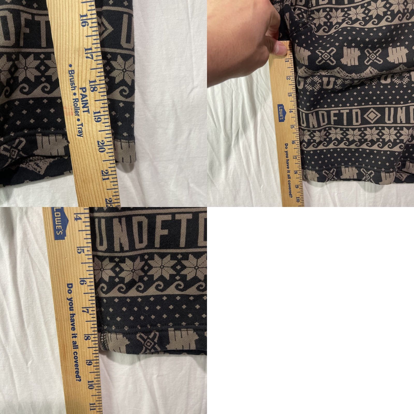 Undefeated VINTAGE Undefeated Shorts Mens Medium UNDFTD Black Fair Isle Sweats Logo Size US 31 - 9 Thumbnail