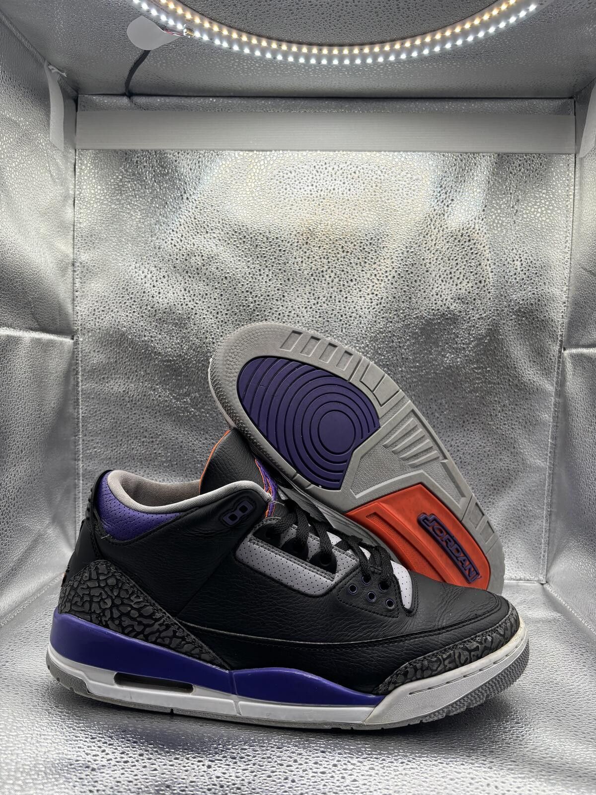 Jordan Brand Air Jordan 3 black court purple Size US 13 / EU 46 - 1 Thumbnail