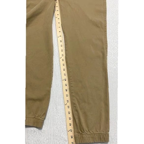 Vintage Urban Pipeline Jogger Pants Mens 30x29 Khaki Beige Chino Stretch Drawstring Relaxed Pockets Casual Size US 30 / EU 46 - 6 Thumbnail
