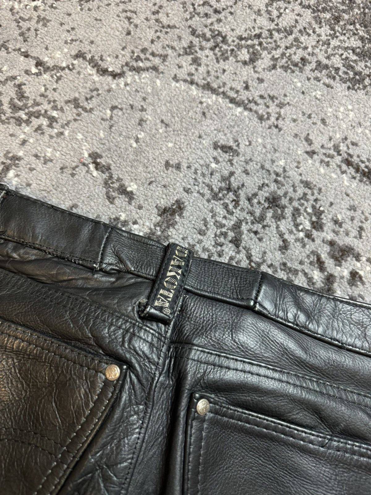 If Six Was Nine × Vintage Vintage Y2K BDSM leather Dakota Opium Motorcycle Skirt Cust Size US 33 - 8 Thumbnail