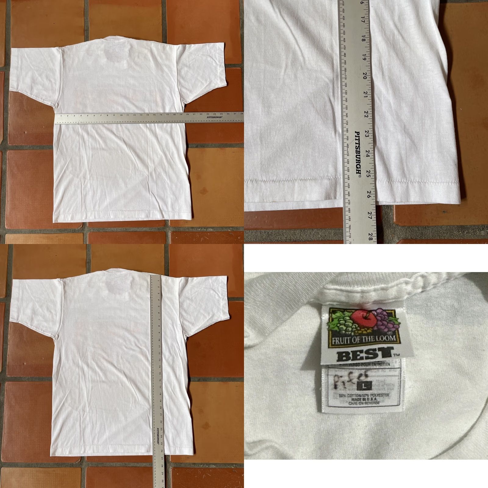 Fruit Of The Loom VINTAGE Fruit Of The Loom Men’s White Large T Shirt Made In USA 90s Graphic Tee Shirt Mens White 90s Size US L / EU 52-54 / 3 - 11 Thumbnail