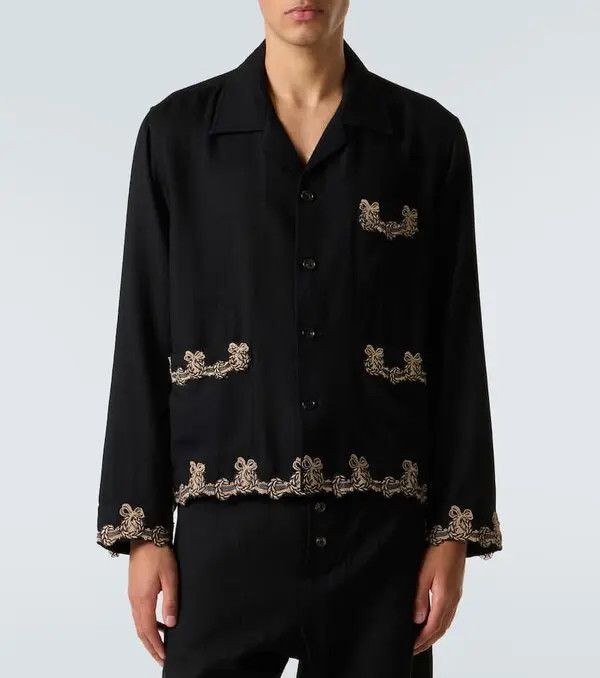 Bode o1mle0226 Laurelist Overshirt in Black Size US M / EU 48-50 / 2 - 3 Thumbnail