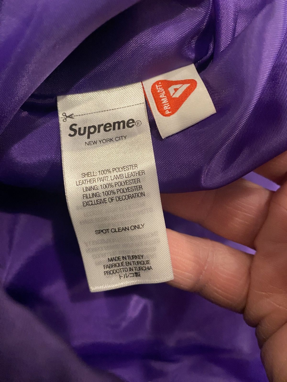 Supreme Supreme Leather Yoke Puffer Jacket “Purple” XXL FW25 Size US XXL / EU 58 / 5 - 14 Thumbnail