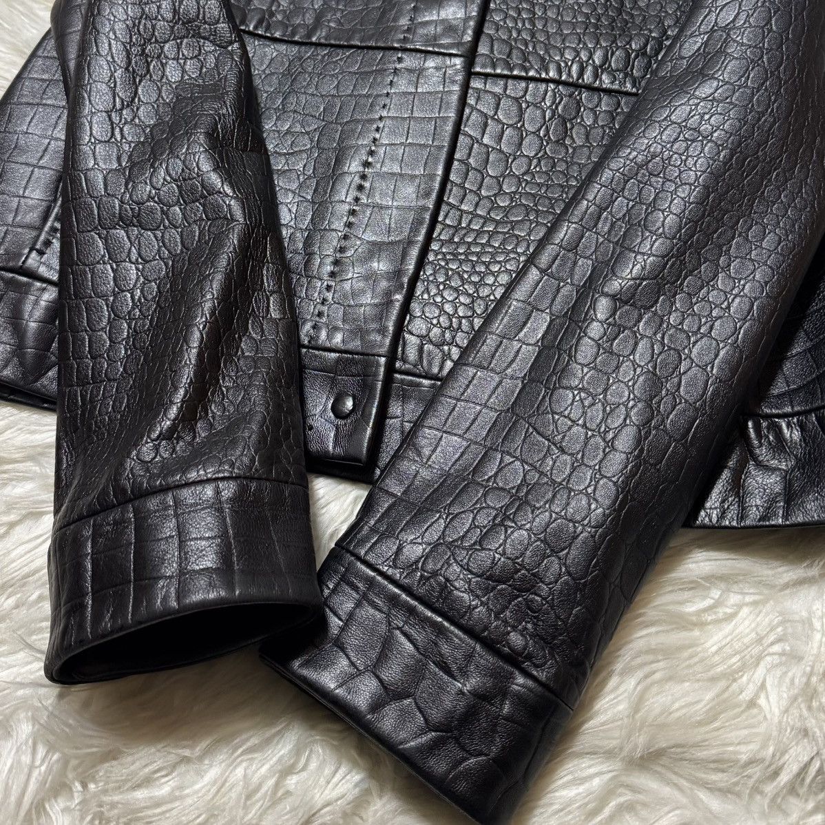 Max Mara Max Mara Crocodile Embossed Leather Jacket and Skirt Suit Size M / US 6-8 / IT 42-44 - 11 Thumbnail