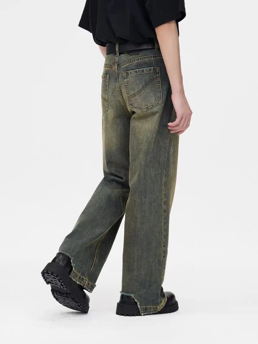 Designer × Japanese Brand Yellow Mud Wash Aged Jeans Size US 32 / EU 48 - 3 Thumbnail
