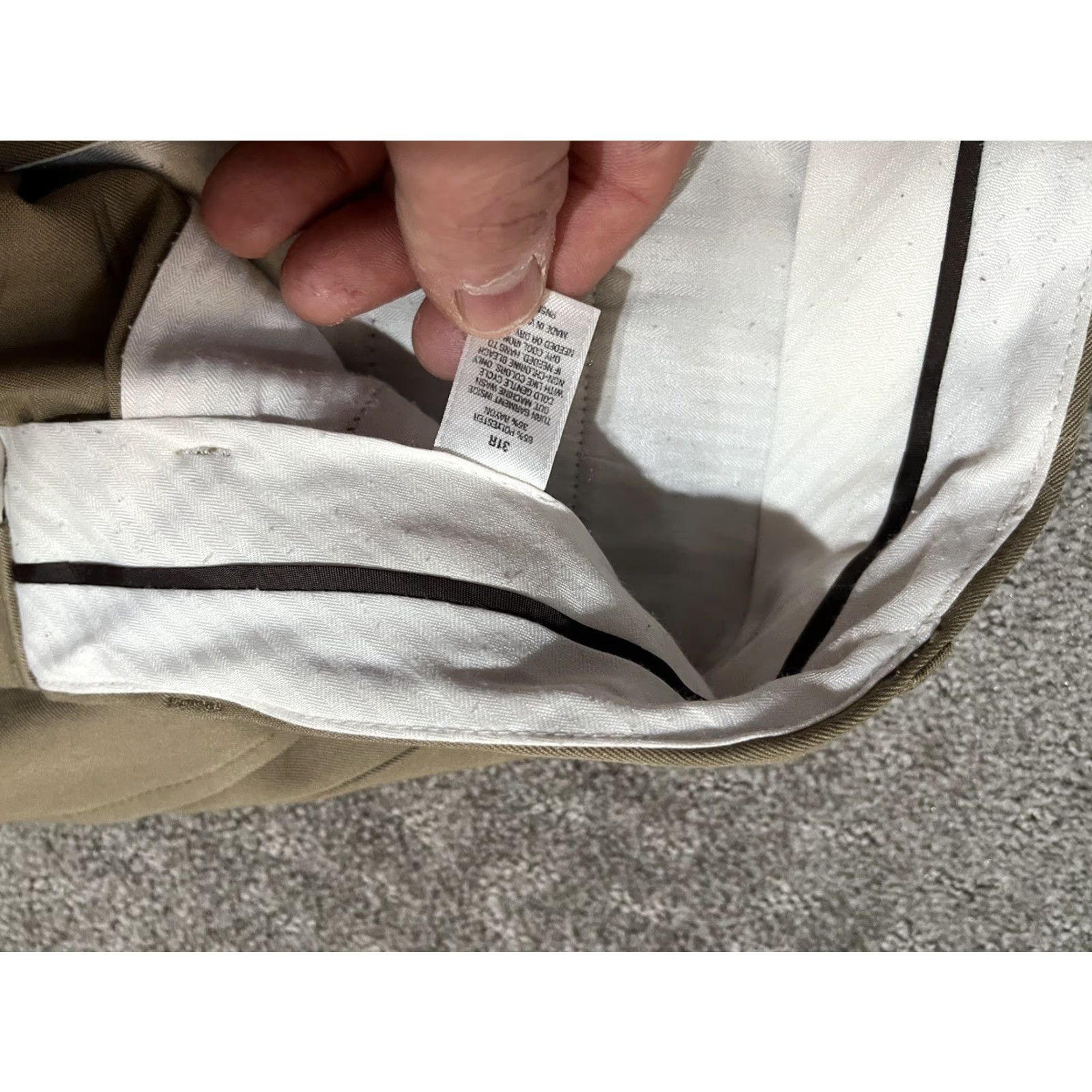 Nordstrom Nordstrom Men’s Khaki Polyester Blend Pleated Dress Pants Size 31R Size US 31 - 6 Thumbnail