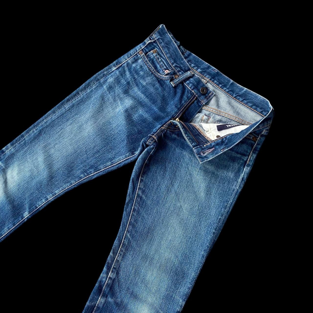 Kapital VINTAGE KAPITAL BY KIRO HIRATA FADED BLUE LOWRISE SLIMFIT Size US 27 - 10 Thumbnail