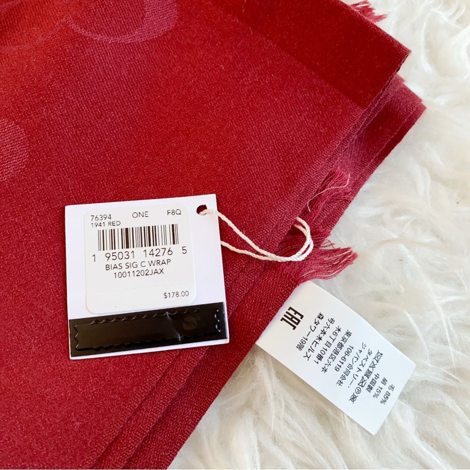 Coach Coach 1941 red Signature Wrap Women's Scarf Size ONE SIZE - 10 Thumbnail