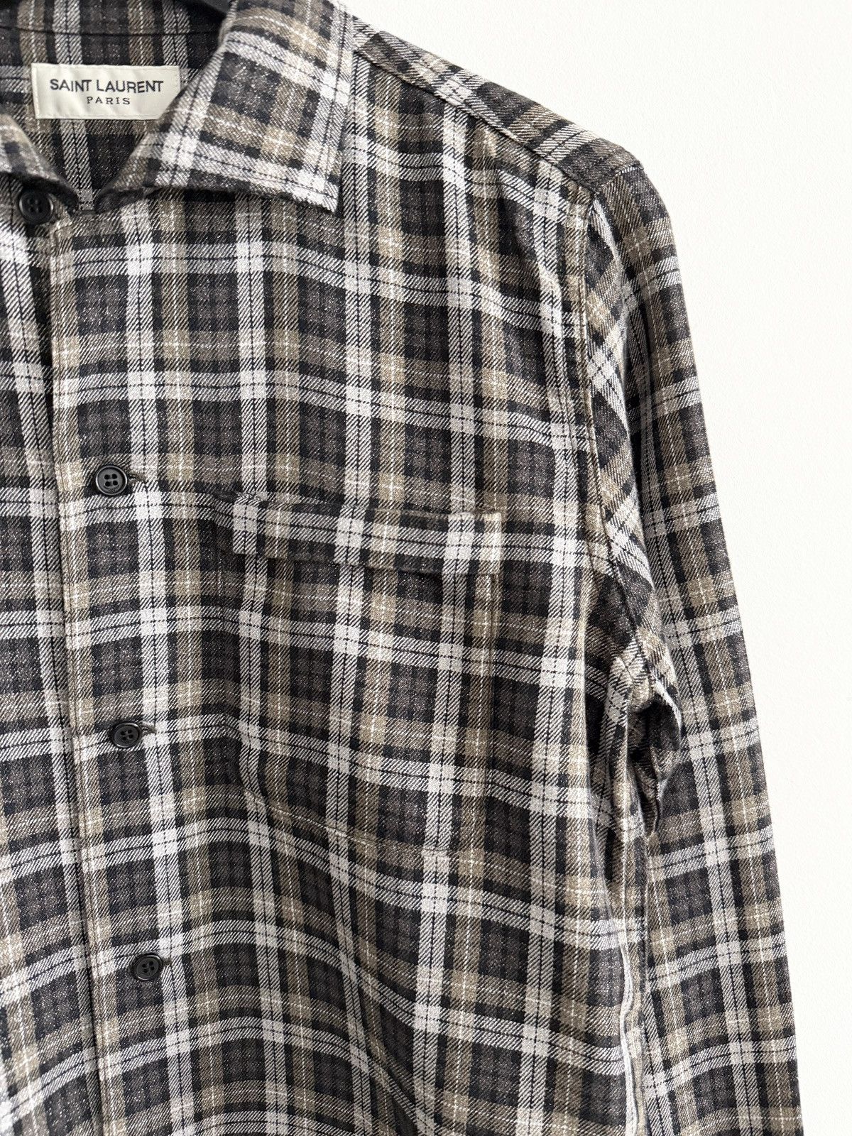 Saint Laurent Paris STEAL! Saint Laurent Hedi Flannel Button Up Shirt Size US S / EU 44-46 / 1 - 5 Thumbnail