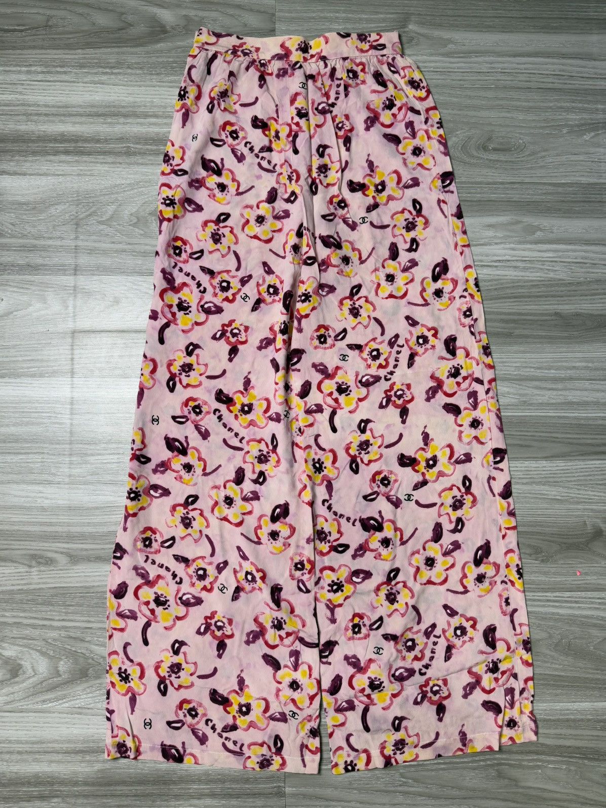 Chanel × Karl Lagerfeld Vintage Chanel - 1996 Floral Silk Pants - Karl Lagerfeld Size 26" / US 2 / IT 38 - 1 Thumbnail