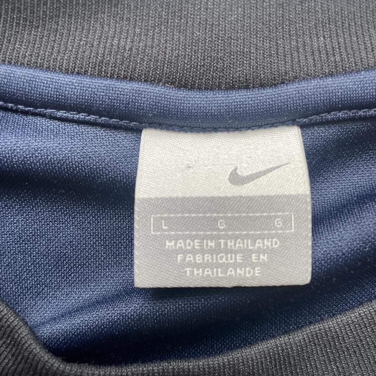Nike × Vintage Vintage Y2K Navy Nike Center Check Jersey Size US L / EU 52-54 / 3 - 3 Thumbnail