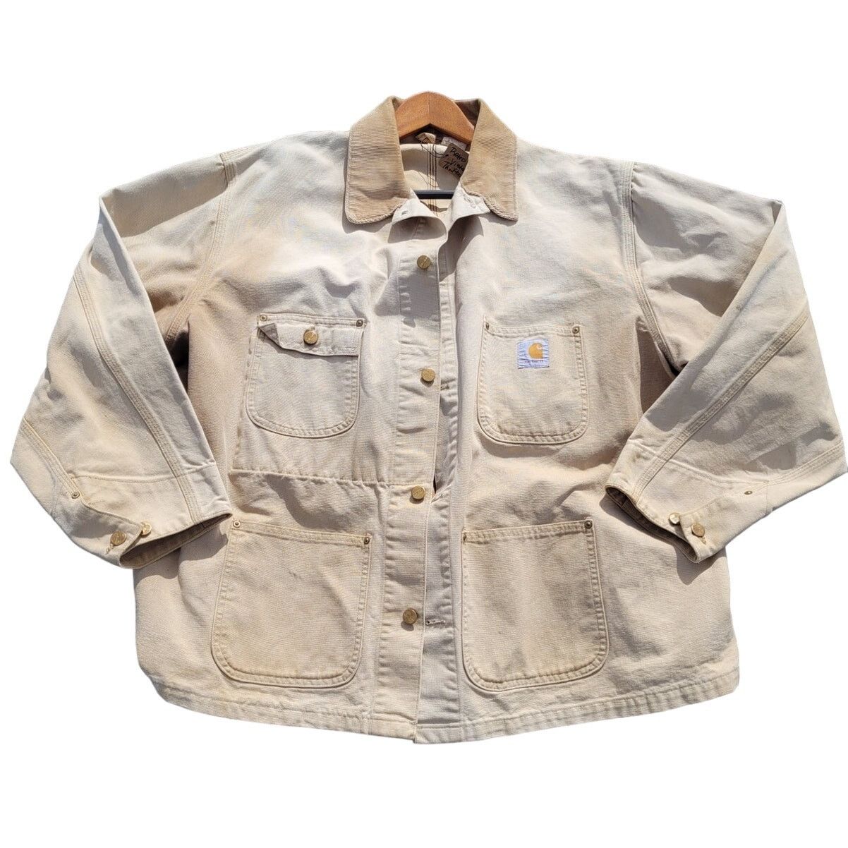 Carhartt × Carhartt Wip × Vintage Vintage Carhartt Chore Barn Coat Corduroy Collar Size US XXL / EU 58 / 5 - 1 Thumbnail