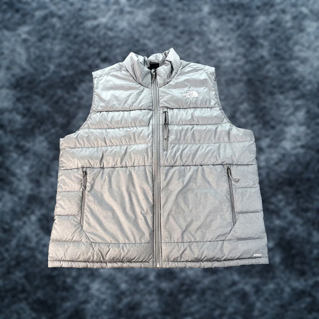 The North Face The North Face Vest Mens 2XL Gray 550 Down Insulated Puffer Full Zip Size US XXL / EU 58 / 5 - 1 Thumbnail