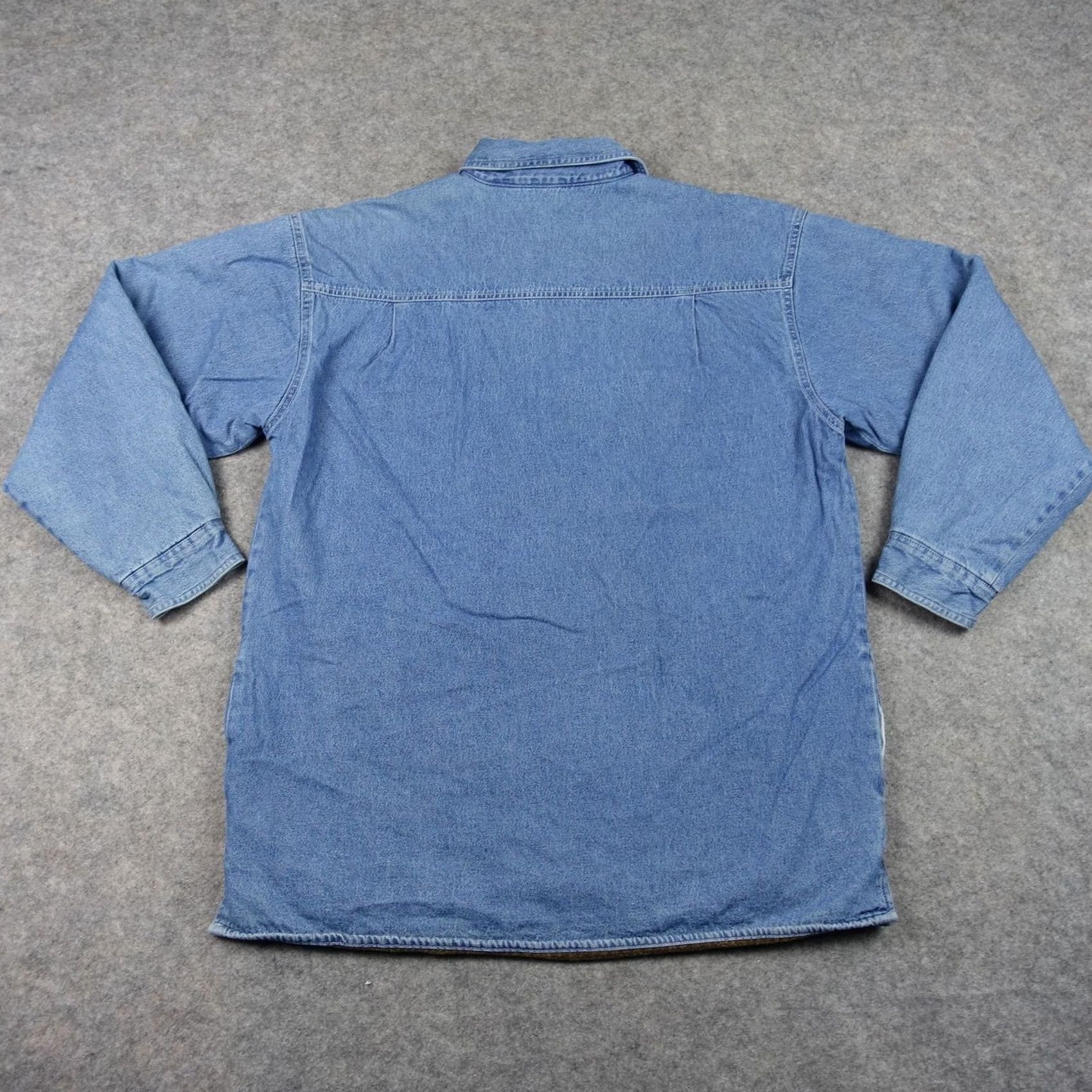 Denime Wolverine Jacket Mens Large Blue Denim Fleece Lined Button Up Workwear Insulated Size US L / EU 52-54 / 3 - 6 Thumbnail
