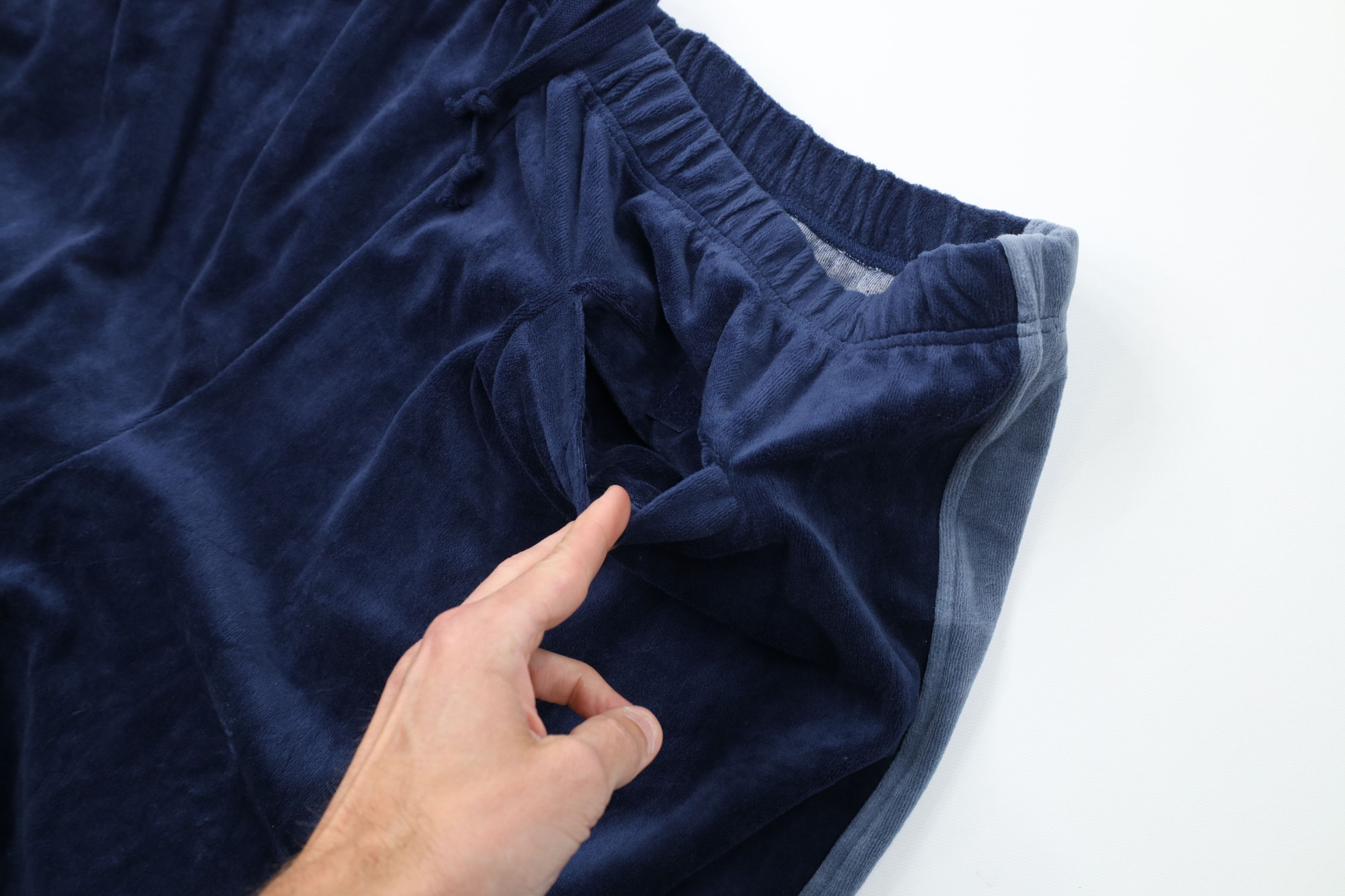 Vintage Vintage 90s Y2K Streetwear Block Wide Leg Velour Pants Blue Size US 44 / EU 60 - 12 Thumbnail