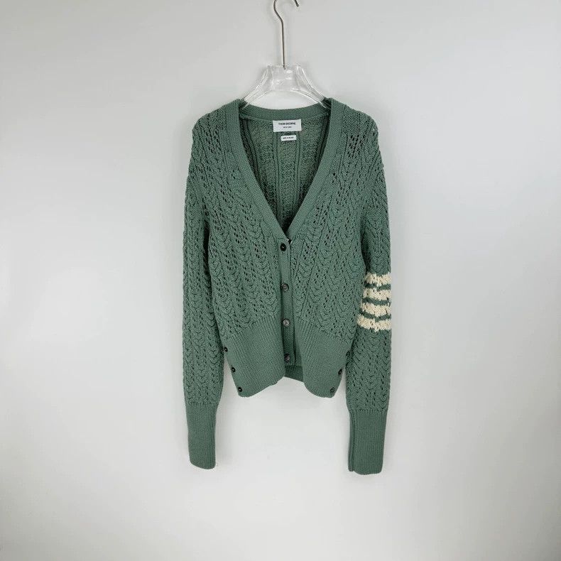 Thom Browne Thom Browne Size 40Long Sleeve Cardigan in Herb Classic log Size US XXS / EU 40 - 3 Thumbnail