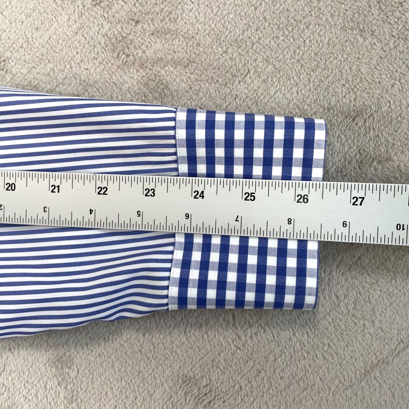 Etro ETRO Dress Shirt Men 43 Blue Striped Contrast Collar & Cuffs Long Sleeve Shirt Size 46R - 7 Thumbnail