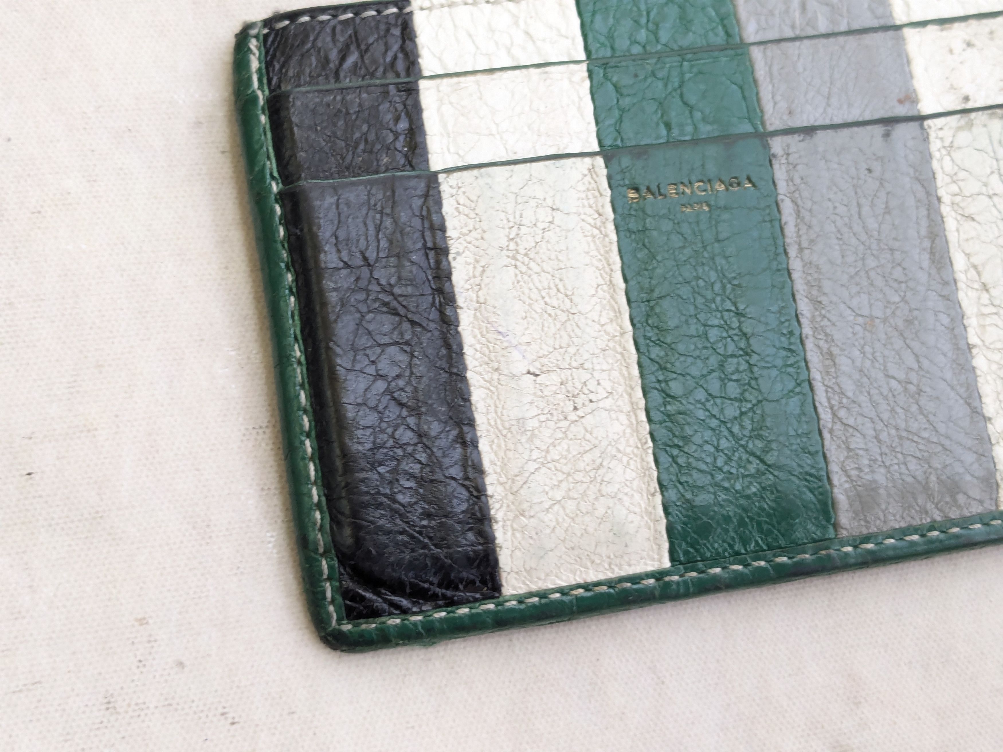 Balenciaga Balenciaga Cardholder Wallet Green Black White Bazaar Size ONE SIZE - 2 Thumbnail
