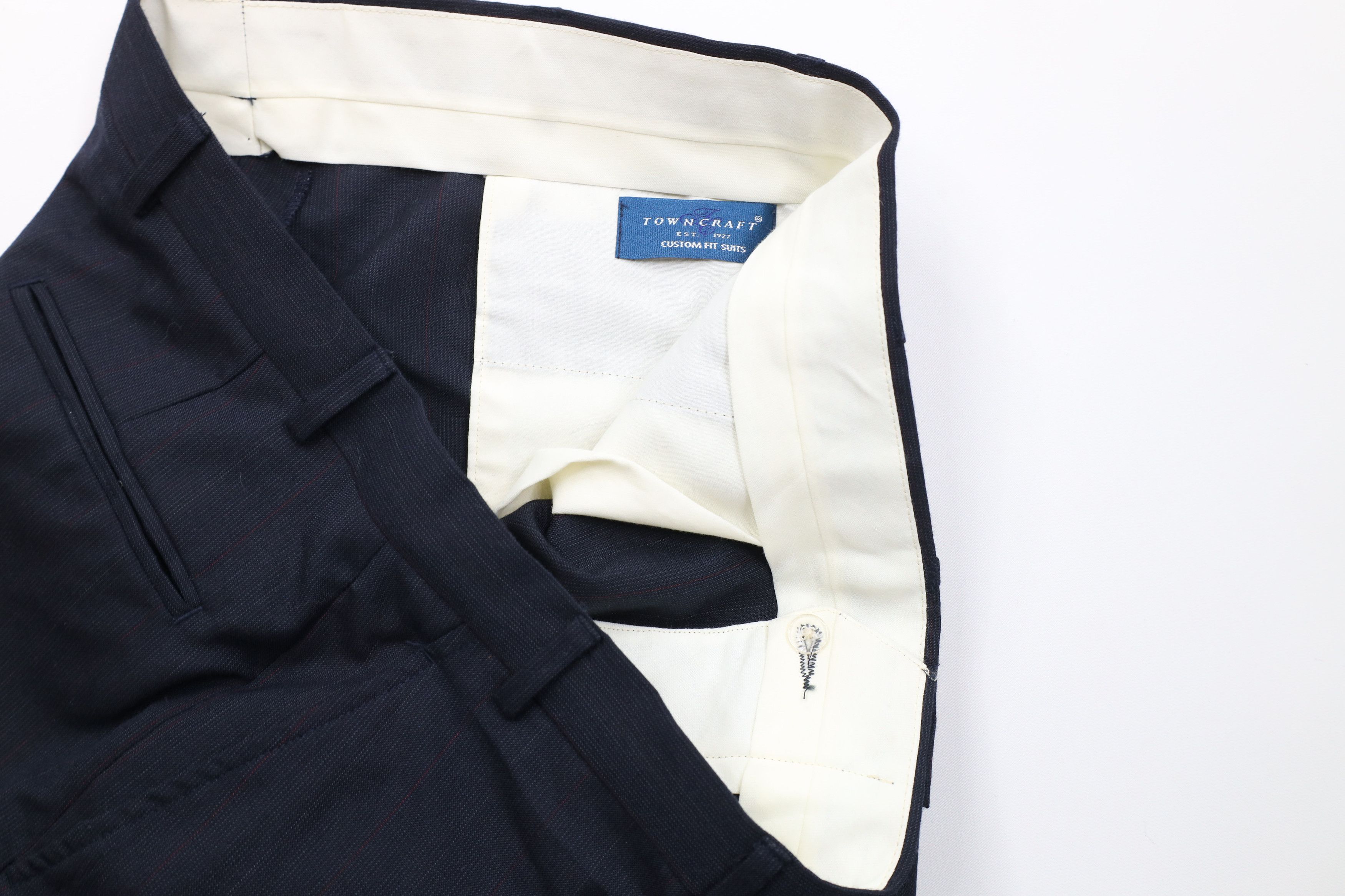 Vintage Vintage 90s Worsted Wool Blend Striped Wide Leg Chino Pants Size US 38 / EU 54 - 9 Thumbnail