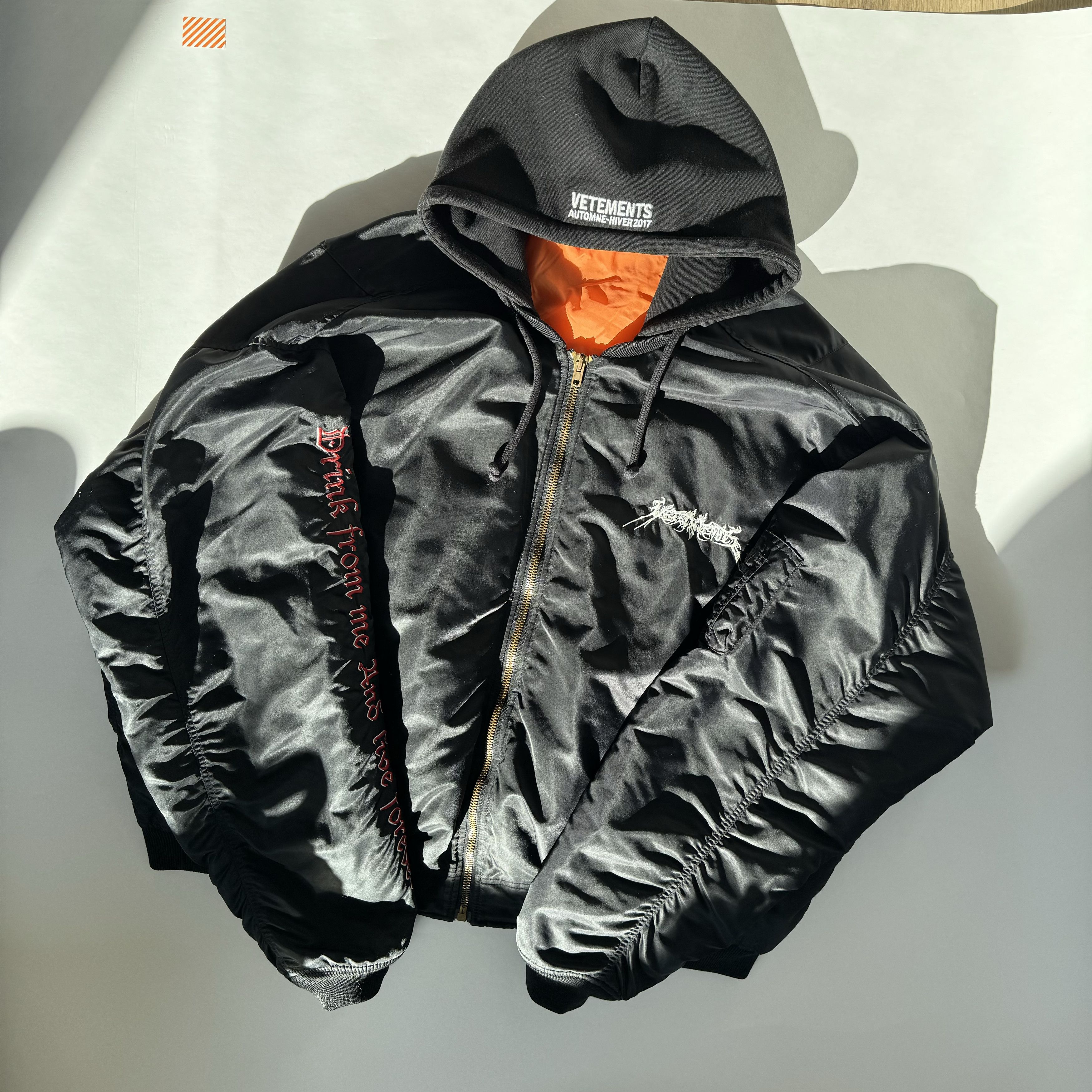 Vetements Total Fucking Darkness ( 𝐓𝐅𝐃 ) Bomber in Black | Grailed