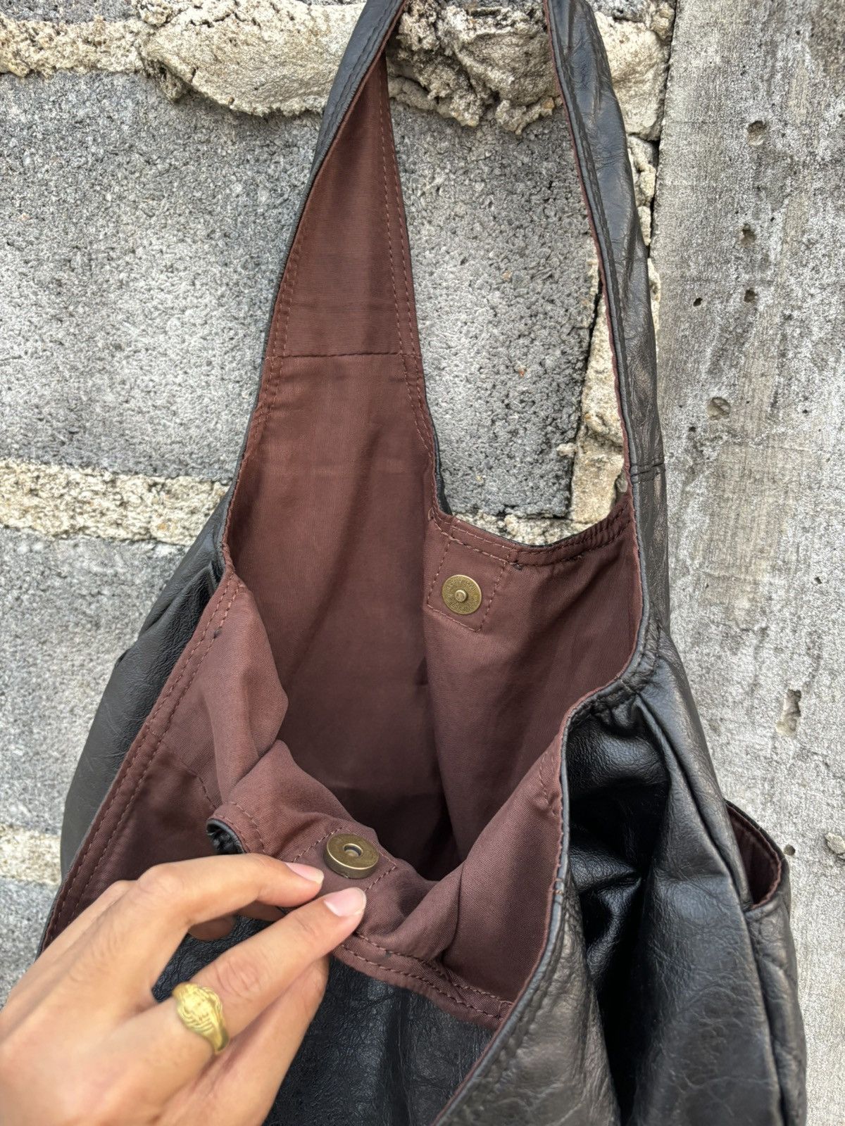 Japanese Brand 🥷🏿 Leather Tote Shoulder Bag Size ONE SIZE - 11 Thumbnail