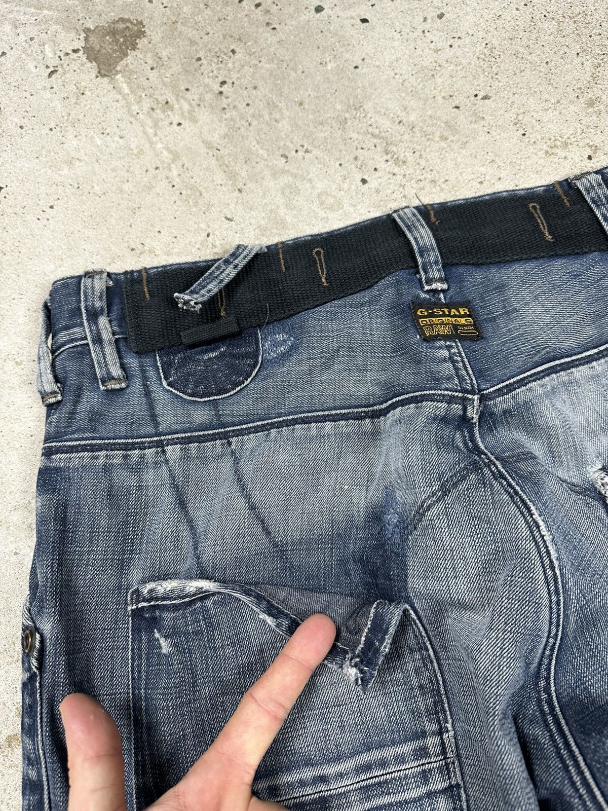 G-Star × Vintage Vintage Y2K G Star Raw Fire Elwood Distressed Denim Pants Size US 34 / EU 50 - 14 Thumbnail