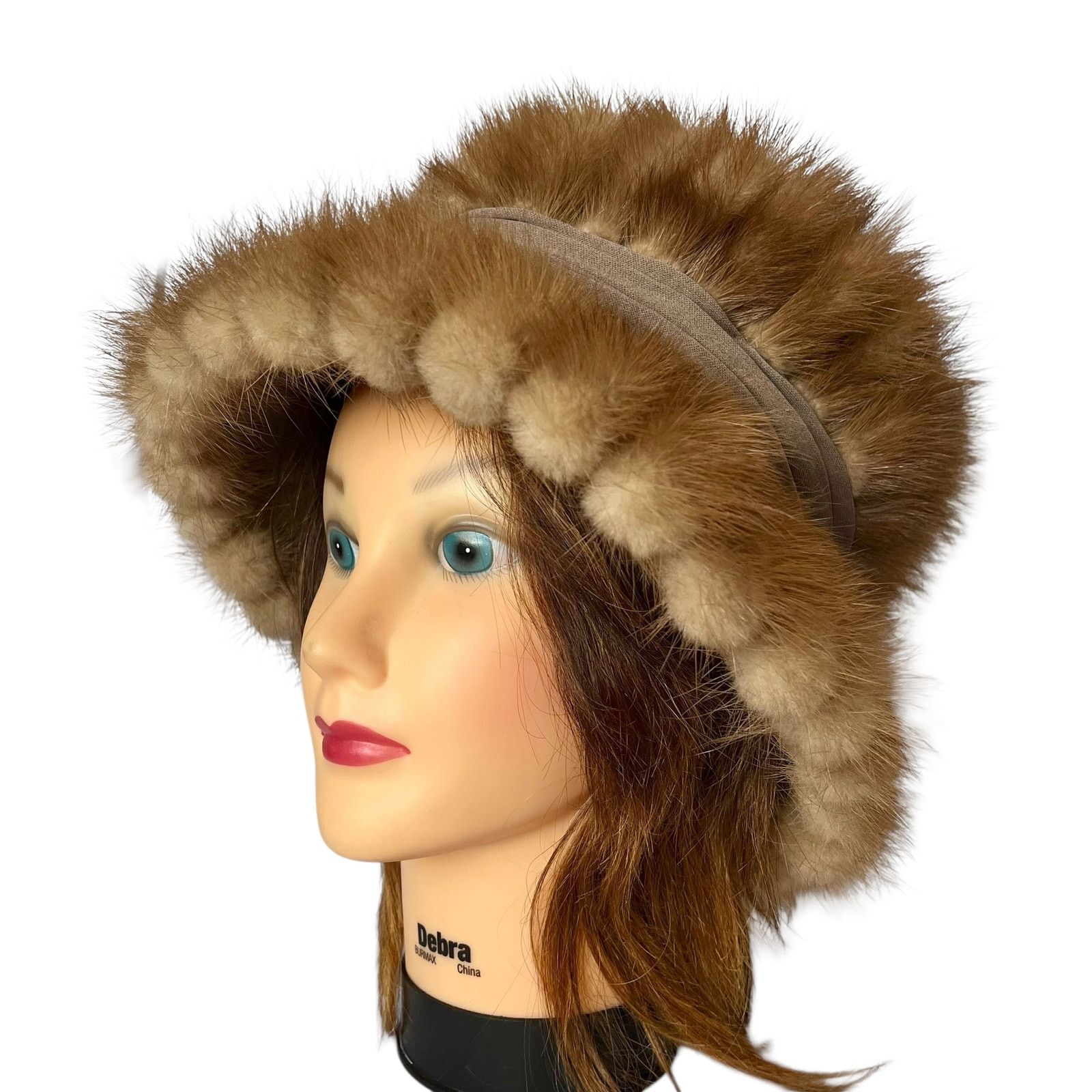 Vintage Vintage Pastel Mink Fur Silk Band Mr Sheldon Bucket Hat Size ONE SIZE - 1 Thumbnail
