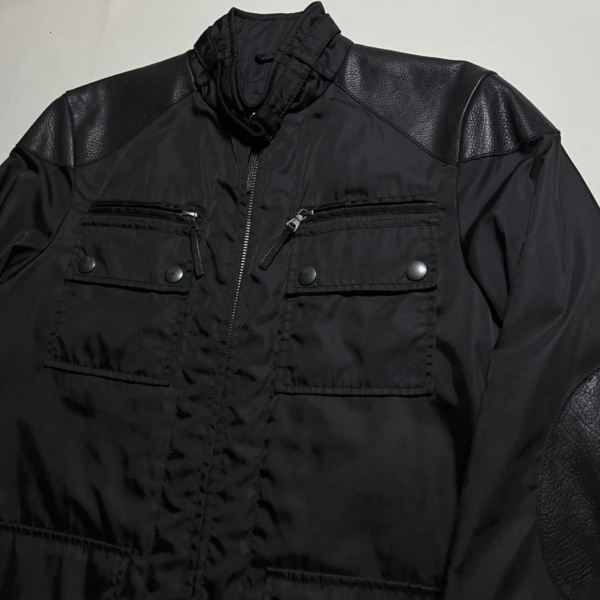 Prada Prada Black Nylon Leather Biker Jacket Size US S / EU 44-46 / 1 - 2 Thumbnail