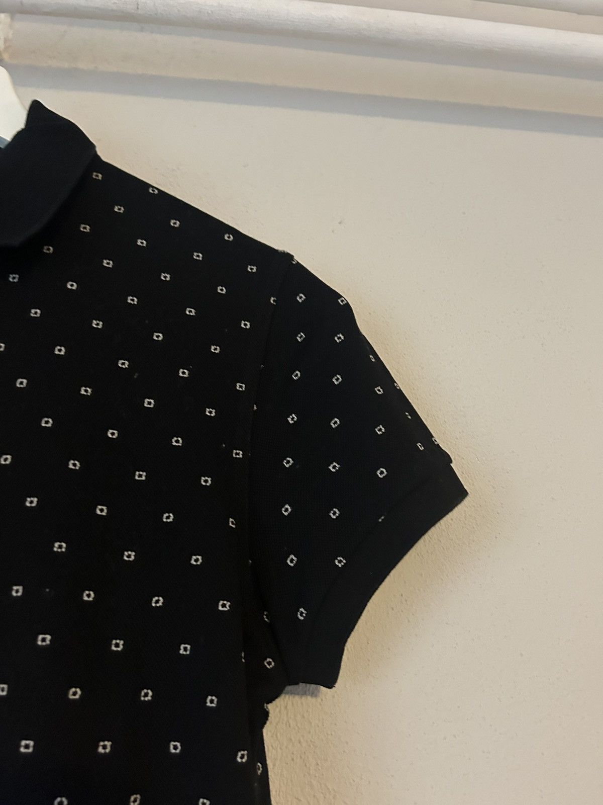 Saint Laurent Paris Saint Laurent Paris Black Micro Geometric Pattern Polo Shirt Size US M / EU 48-50 / 2 - 4 Thumbnail