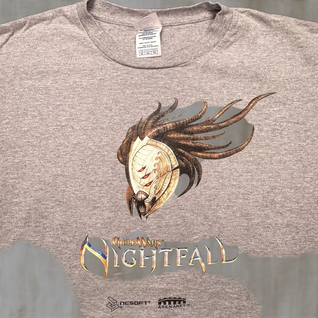 Delta VINTAGE Delta Pro Weight GUILD WARS Shirt XL Mens Gray Nightfall PC Game Promo Logo Short Sleeve Crew Neck T-Shirt Size US XL / EU 56 / 4 - 1 Thumbnail