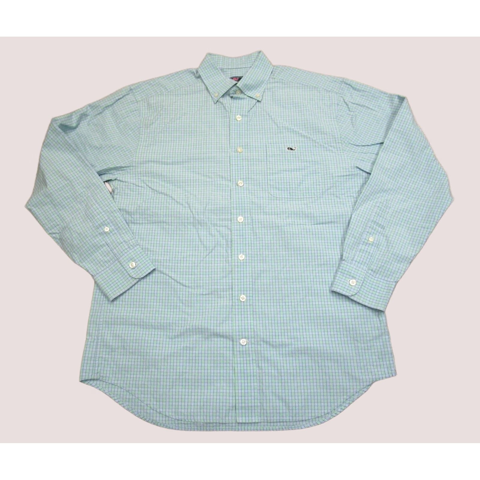 Vineyard Vines Vineyard Vines Shirt Men Medium Blue Aqua Plaid Tucker Long Sleeve Button Down Size US M / EU 48-50 / 2 - 1 Thumbnail