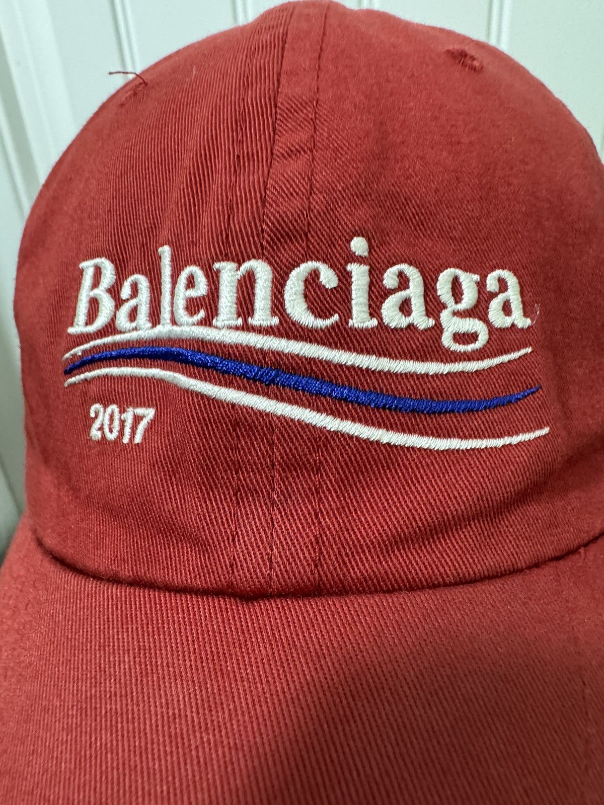 image of Balenciaga 2017 Campaign Logo Cap Red, Men's