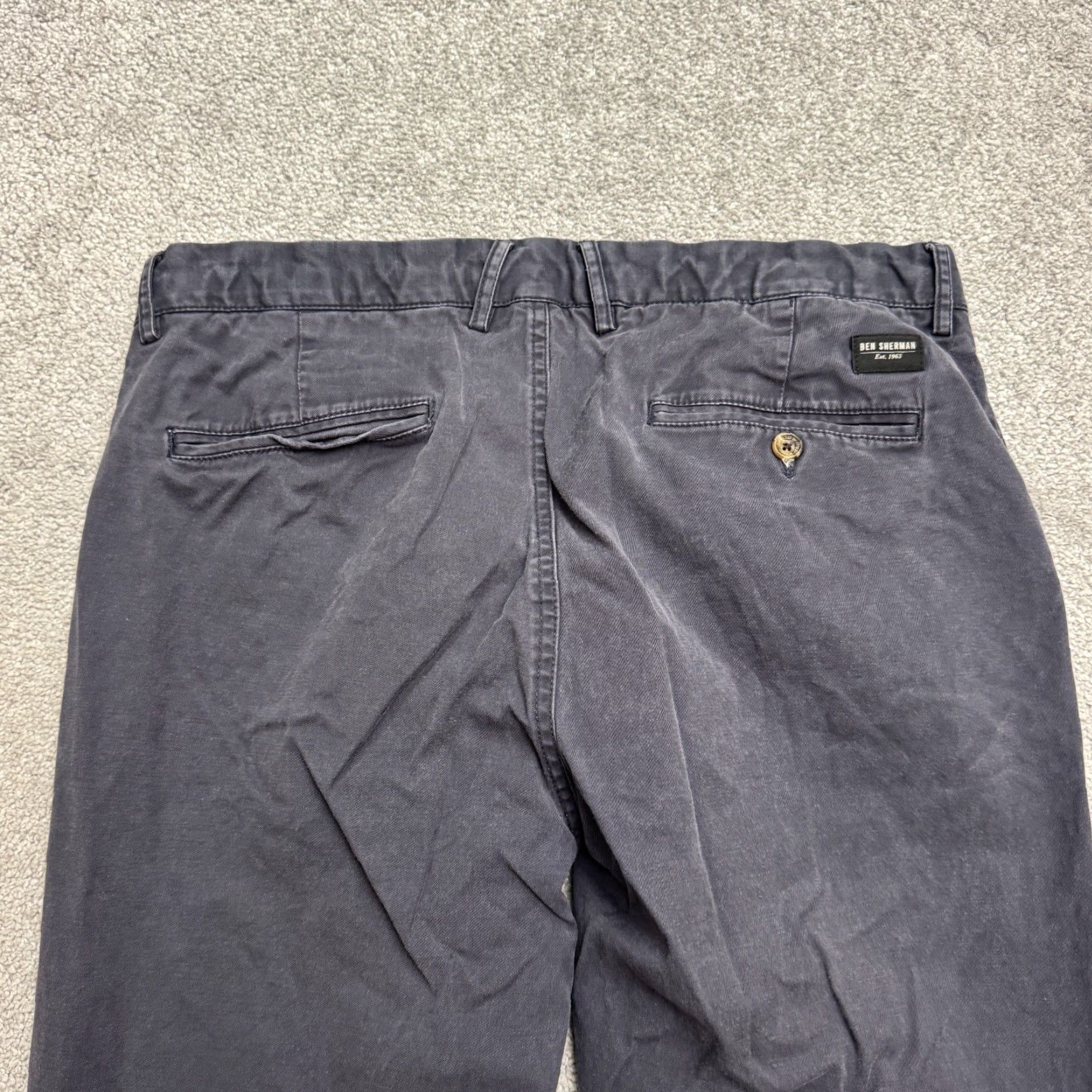 Ben Sherman Ben Sherman Pants Mens 34x34 Chino Straight Leg Cotton Navy Blue Casual Size US 34 / EU 50 - 4 Thumbnail