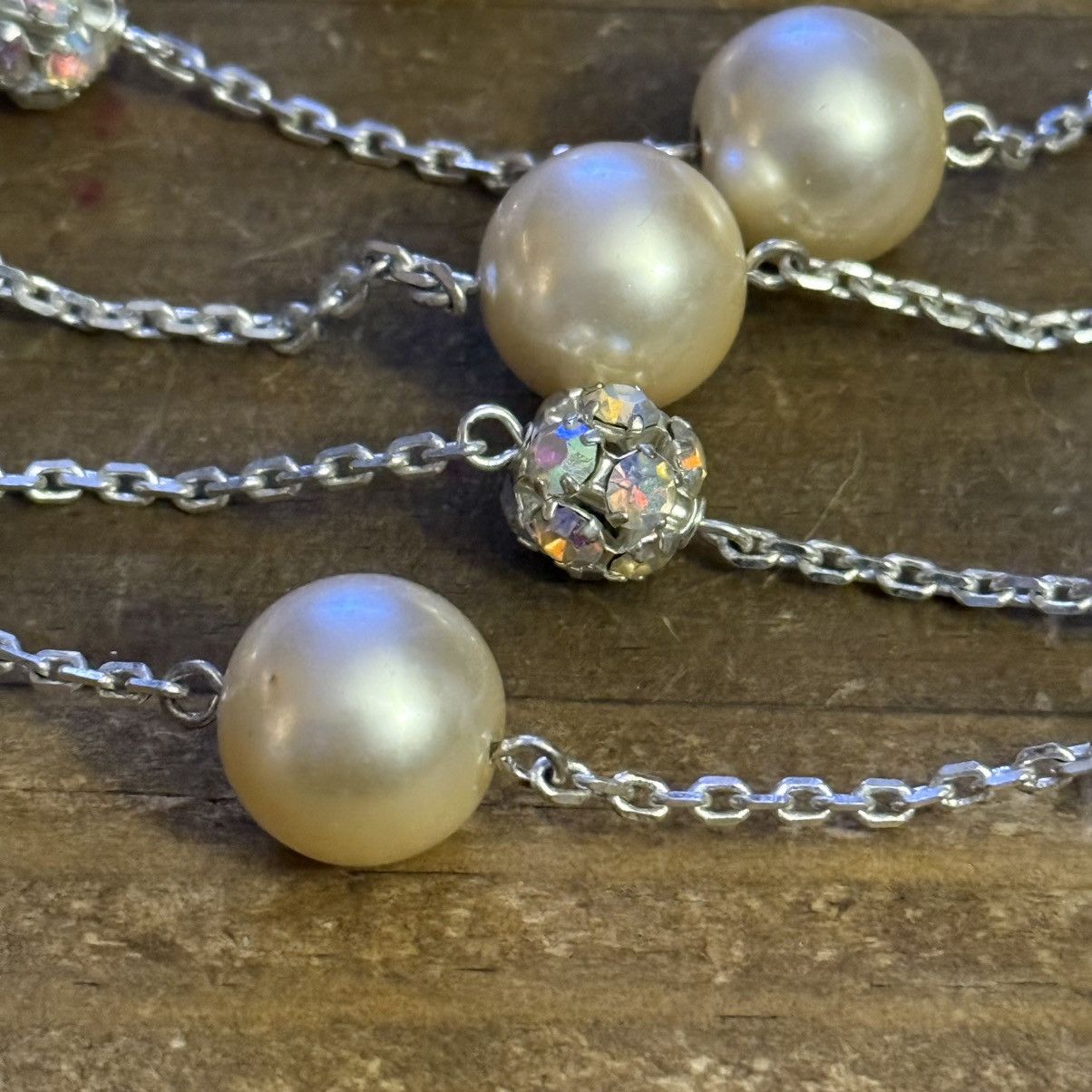 Other Carolee silver tone station pearl and crystal ball necklace Size ONE SIZE - 3 Thumbnail