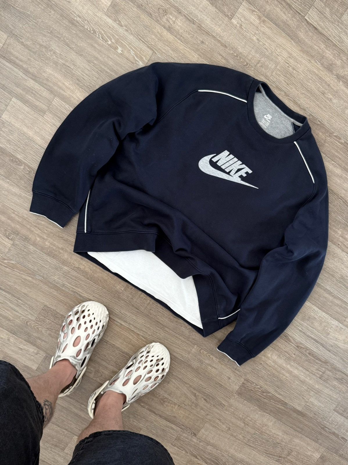 Nike Vintage Nike 00s Track Big Logo Sweatshirt Drill Jacket Size US XL / EU 56 / 4 - 1 Thumbnail