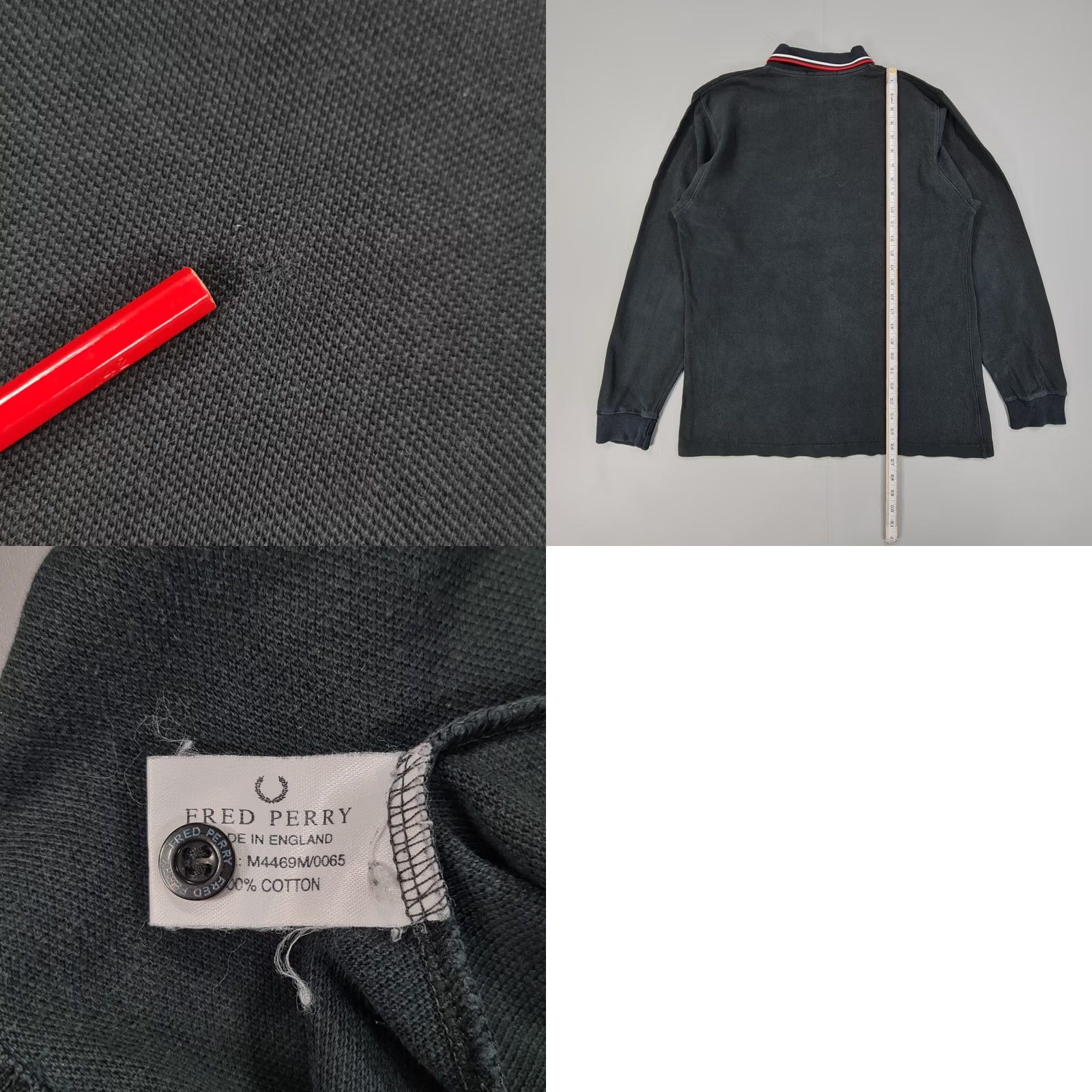 Fred Perry Fred Perry Mens Polo Shirt Black Small Tipped Neck Pique Cotton Made In England Size US S / EU 44-46 / 1 - 8 Thumbnail