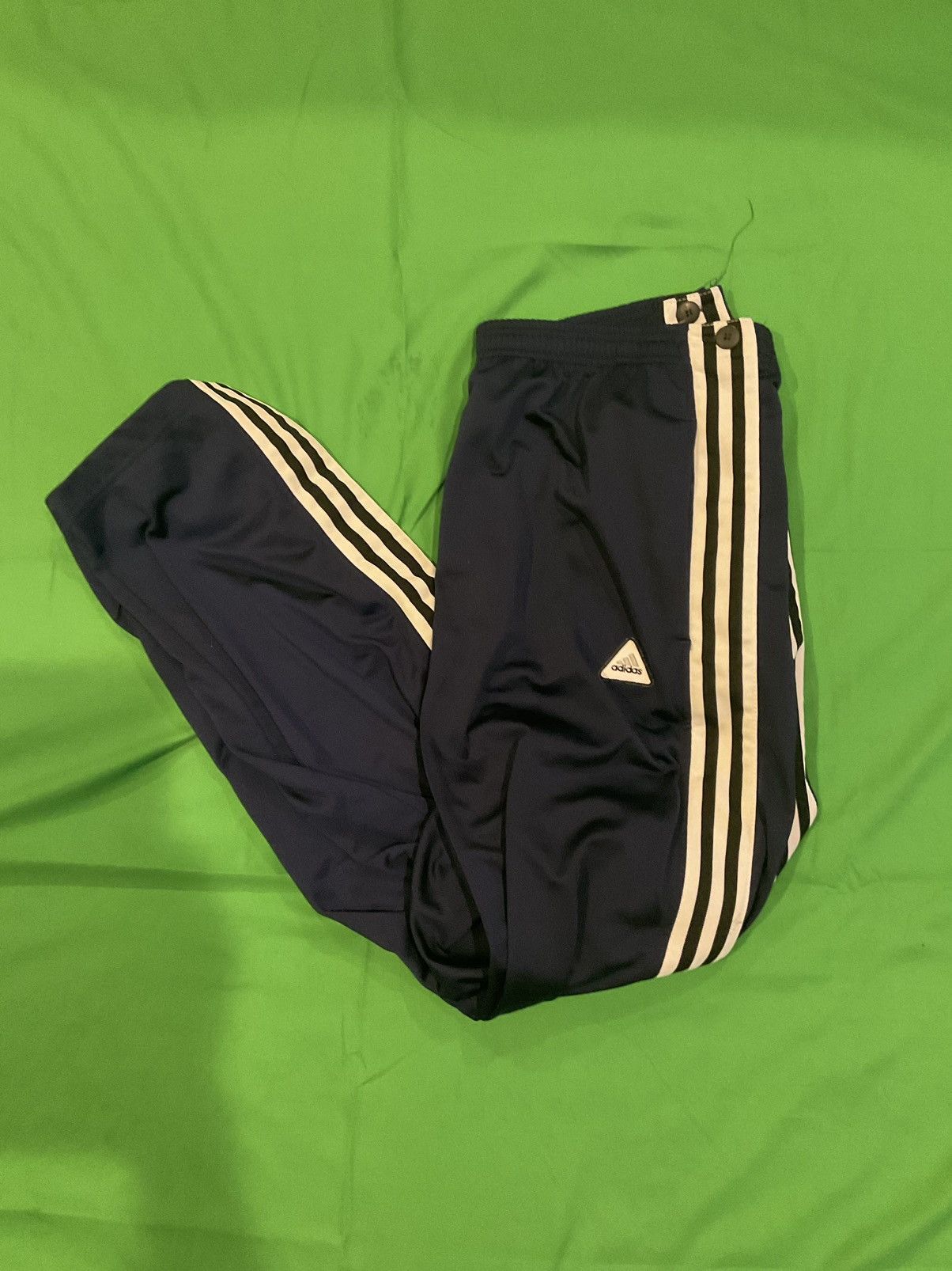Adidas × Vintage Vintage Navy and white Adidas track pants Size US 32 / EU 48 - 1 Thumbnail