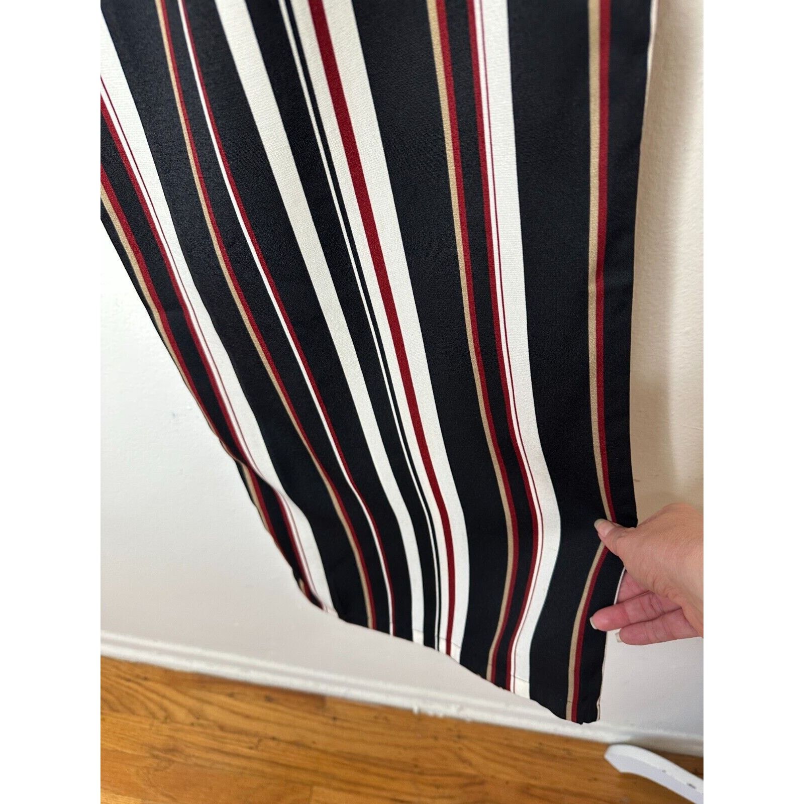 Other About Us Lenny Stripe Pants Flare Trousers Back Zip Pockets Size 36" / US 14 / IT 50 - 7 Thumbnail