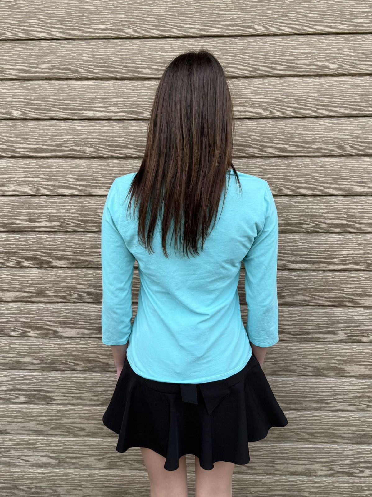 Moncler Moncler Women V Neck Top Turquoise Stretch Long Sleeve L Size L / US 10 / IT 46 - 3 Thumbnail