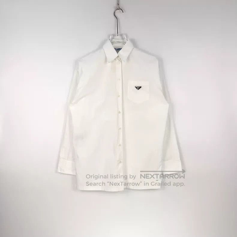 Prada Prada White pocket triangle logo shirt Size XS / US 0-2 / IT 36-38 - 3 Thumbnail