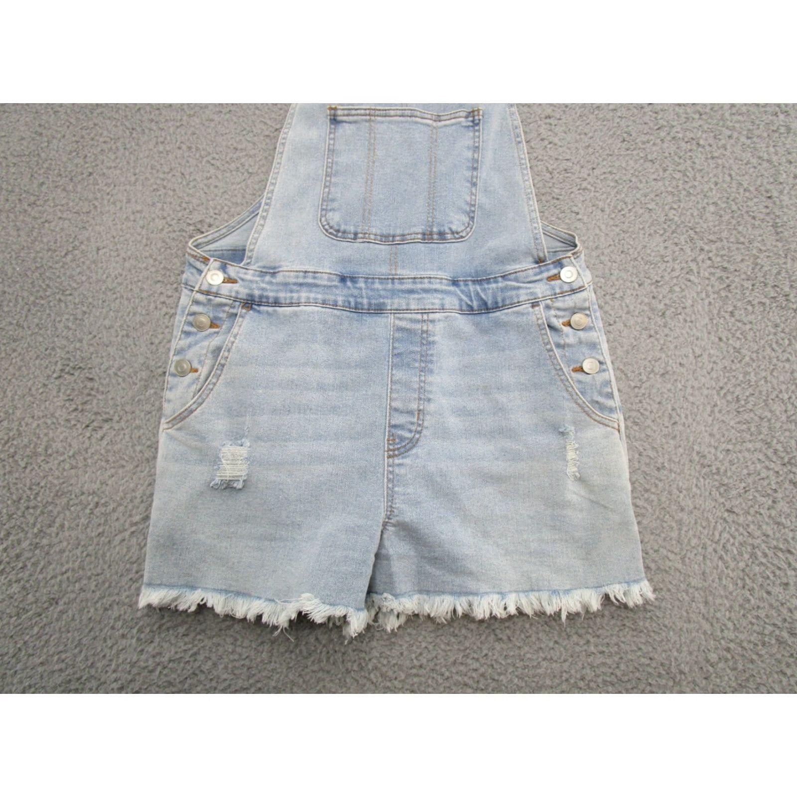 Vintage No Boundaries Denim Overalls Jumper Romper Juniors Medium 7-9 Shorts Shortalls Jeans Grunge 2000s NOBO Womens Boys Girls Size M / US 6-8 / IT 42-44 - 3 Thumbnail