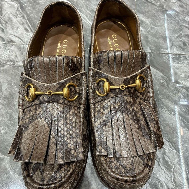 Gucci Gucci Classic Crocodile Loafers in Brown - Size US 9 / EU 42 - 2 Thumbnail